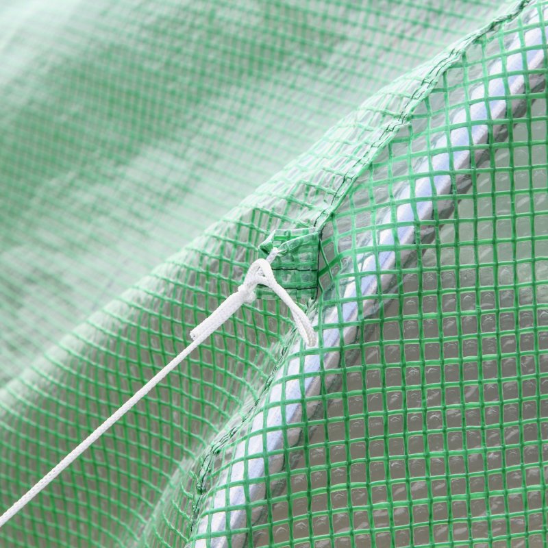 Outsunny 3 x 2 x 2m Polytunnel Greenhouse with Roll-up Sidewalls, Door and 6 Mesh Windows, Walk In Green House with UV-resistant PE Cover, Green