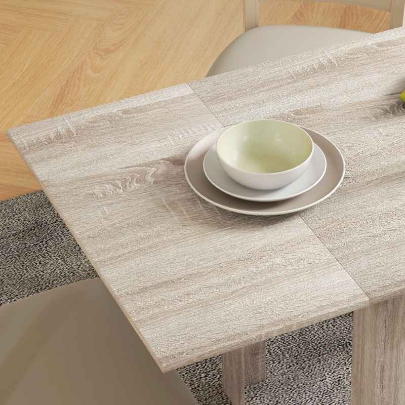 HOMCOM Folding Dining Table, Extendable Kitchen Table for Small Space, Drop Leaf Table for 2-4 People, Oak