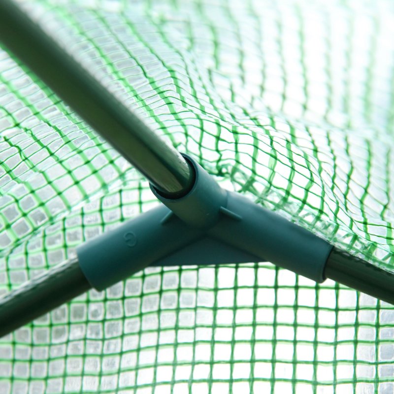 Outsunny Walk In Tomato Greenhouse Garden Outdoor Mini Greenhouse Flower Planter Steel Frame with Zipped Door & Window, PE Cover, 180 x 100 x 168CM, Green