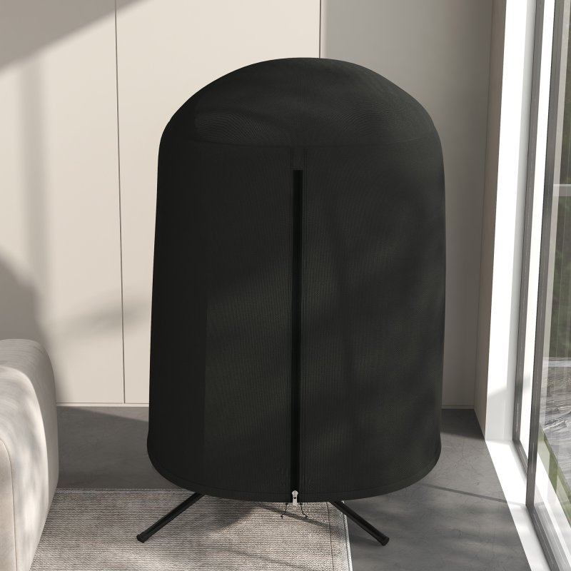 Outsunny Hanging Egg Chair Cover, Outdoor Single Swing Chair Cover, Waterproof Anti-dust Furniture Protector with Zipper, 420D Oxford Fabric for 128 x 190H cm Stand, Black