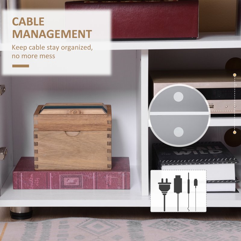 HOMCOM TV Cabinet Unit for TVs up to 50'' with Storage Shelf and Cupboards, Living Room Entertainment Center Media Console