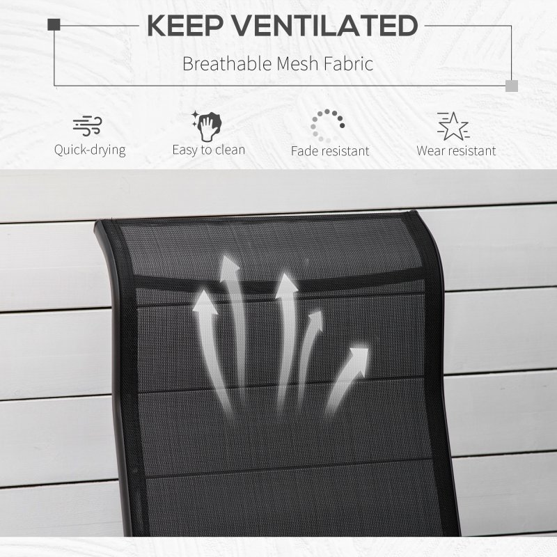 Outsunny Outdoor Gliding Rocking Chair with Sturdy Metal Frame Garden Comfortable Swing Chair for Patio, Garden and Poolside, Black