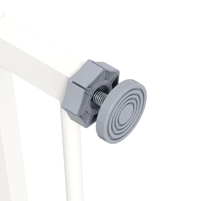 PawHut Dog Gate Stair Gate Pressure Fit Pets Barrier Auto Close for Doorway Hallway, 74-80cm Wide Adjustable, White