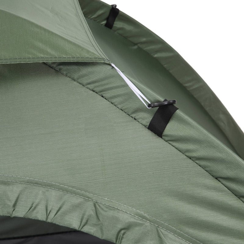 Outsunny 2 Person Camping Tent, Dome Tent with Zipped Doors, Storage Pocket, Portable Handy Bag, Dark Green