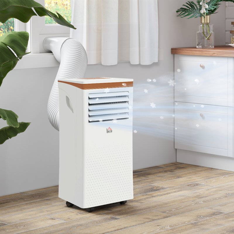 HOMCOM 10000 BTU Air Conditioning Unit, 3-in-1 Portable Air Conditioner, Dehumidifier, Cooling Fan with Remote, LED Display, 2 Speeds, 24H Timer, Window Venting Kit, 30m²