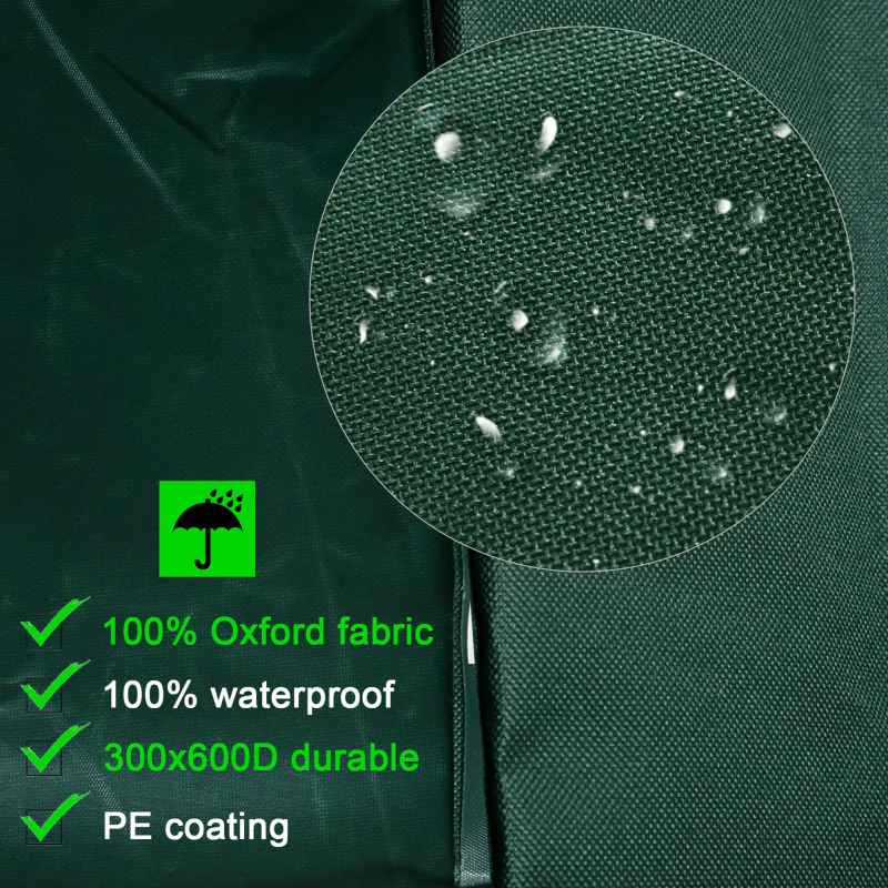 Outsunny Outdoor Garden Furniture Cover Waterproof, Anti-UV 600D Heavy Duty Oxford Fabric Patio Furniture Cover for Rectangular Sofa Table Set, Green, 205 x 145 x 70 cm
