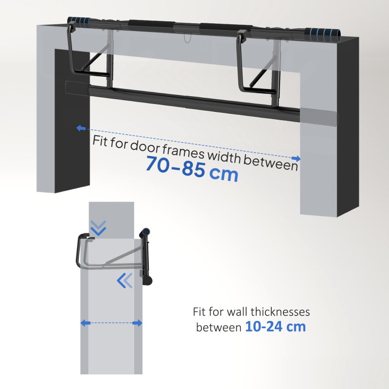 SPORTNOW Doorway Pull-Up Bar, No-Drilling Chin-Up Bar, Push-Up Stand with Resistance Bands, Padded Handles for Home Gym Exercise