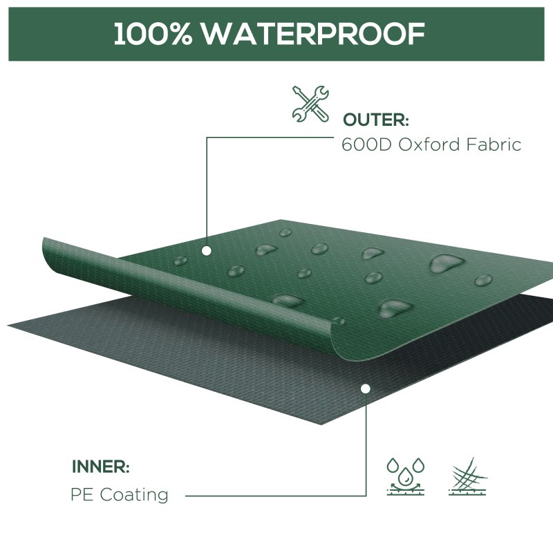 Outsunny Outdoor Garden Furniture Cover Waterproof, Anti-UV 600D Heavy Duty Oxford Fabric Patio Furniture Cover for Rectangular Sofa Table Set, 135 x 135 x 75 cm