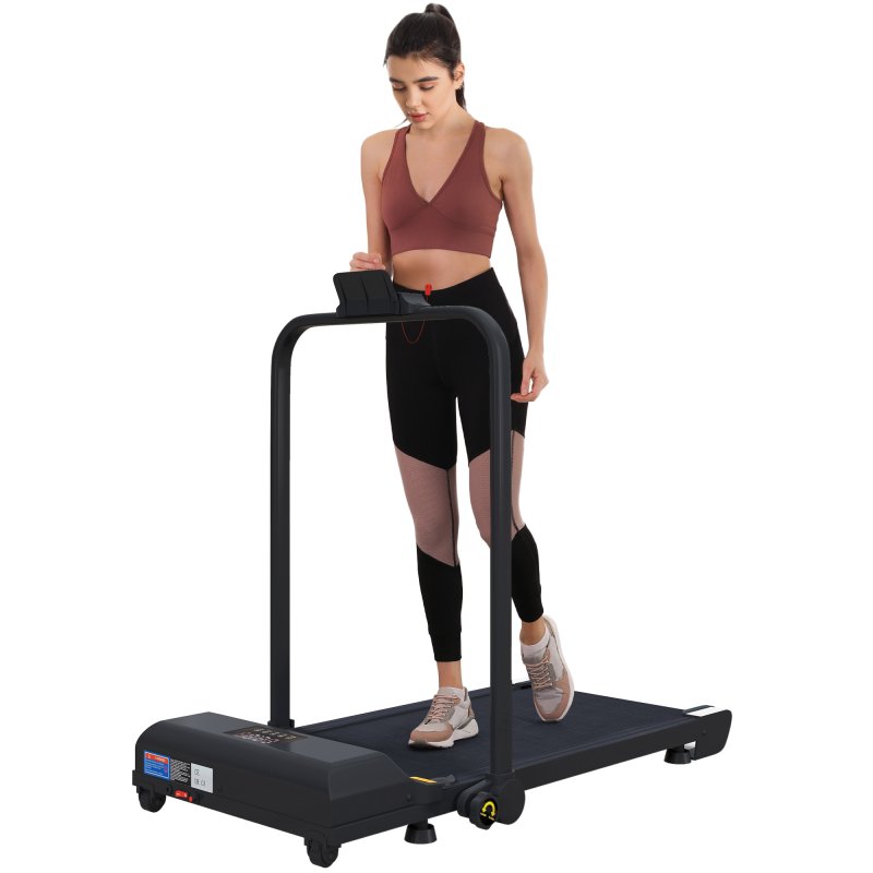 HOMCOM Walking Pad Treadmill, 2.5HP Folding Treadmill, Portable Under Desk Treadmill, Running Jogging Walking Machine, 1-10KM/H, with Remote Control and LED Display