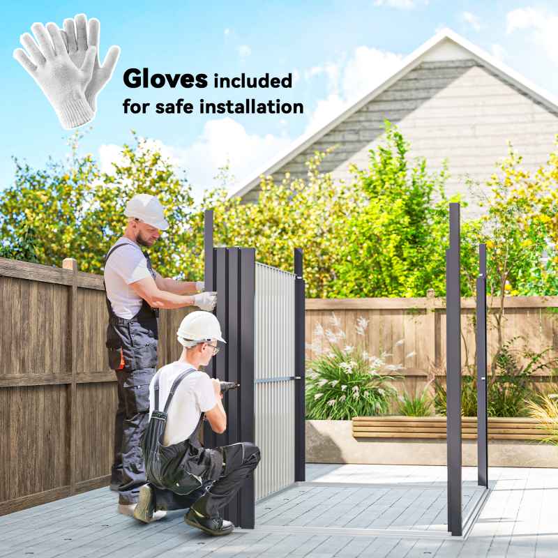 Outsunny 5.3 x 8.5ft Galvanised Steel Garden Shed, Metal Shed with Roof Windows, Leakage Holes and Lockable Wide Door for Outdoor Patio Tool Storage