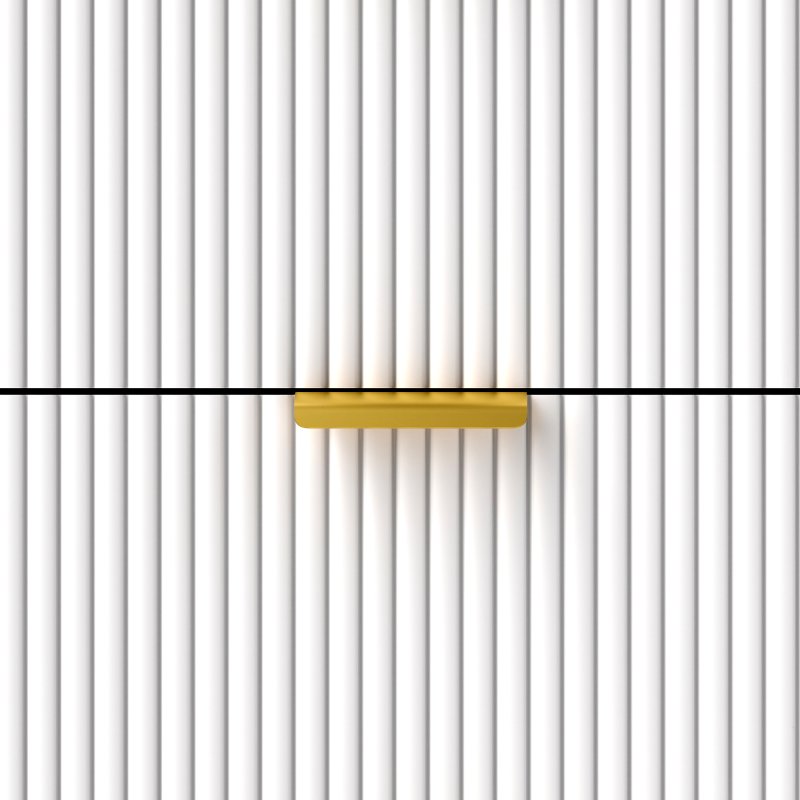 HOMCOM Bedroom Chest of Drawers with 4 Drawers, Fluted Dresser with Gold Tone Handles, Storage Cabinet for Bedroom, Living Room, Hallway, Entryway, White