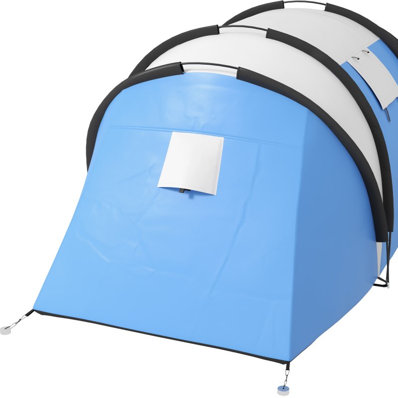 Outsunny 4-5 Man Camping Tent with 2 Bedrooms, Living Area and Awning, 3000mm Waterproof Large Family Tent, Portable with Bag, for Fishing Hiking Festival, Blue
