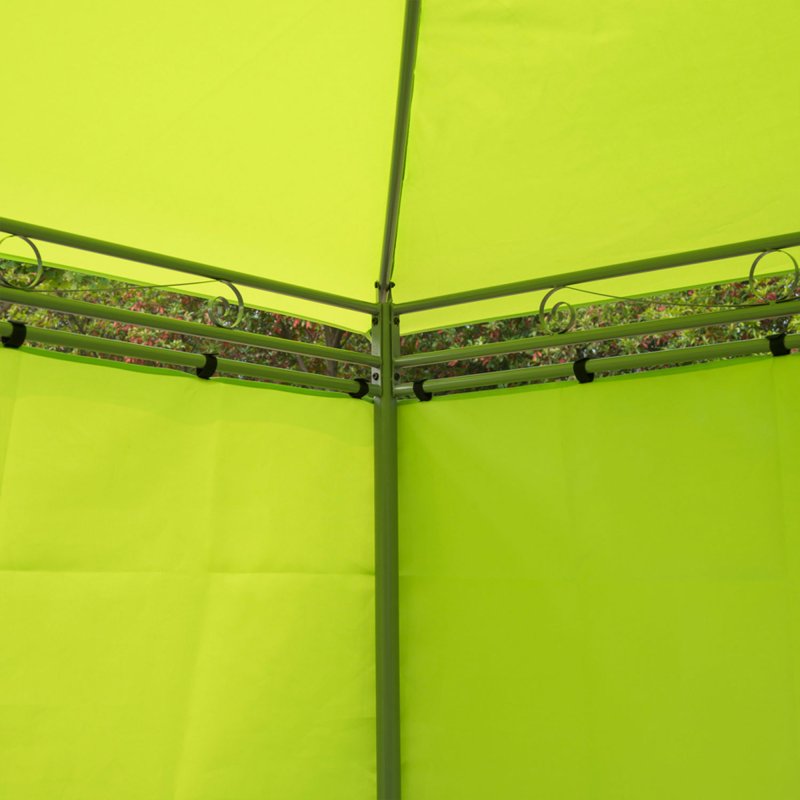 Outsunny 3 x 3(m) Garden Gazebo, Outdoor Gazebo Canopy Shelter with Curtains and Steel Frame for Lawn, Yard and Deck, Green