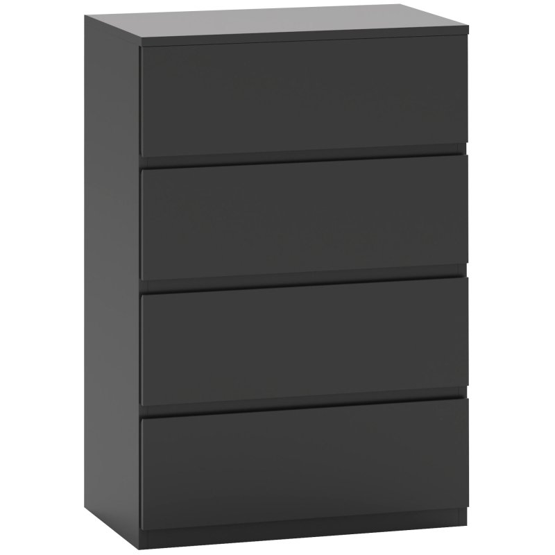 HOMCOM Chest of Drawers, 4 Drawers Storage Cabinet Floor Tower Cupboard for Bedroom Living Room, Black