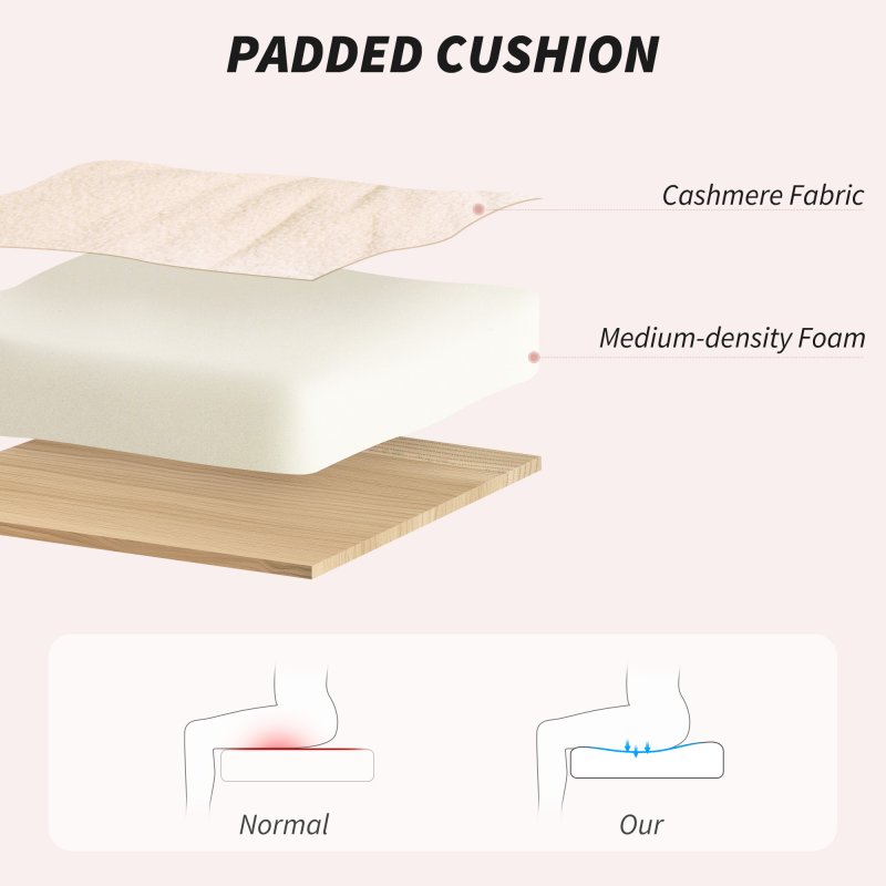 HOMCOM Home Office Chair, Upholstered Sherpa Fleece Desk Chair with Height Adjustable, Tilt Function and 360° Swivel Wheels for Home Office and Study Room, Cream White