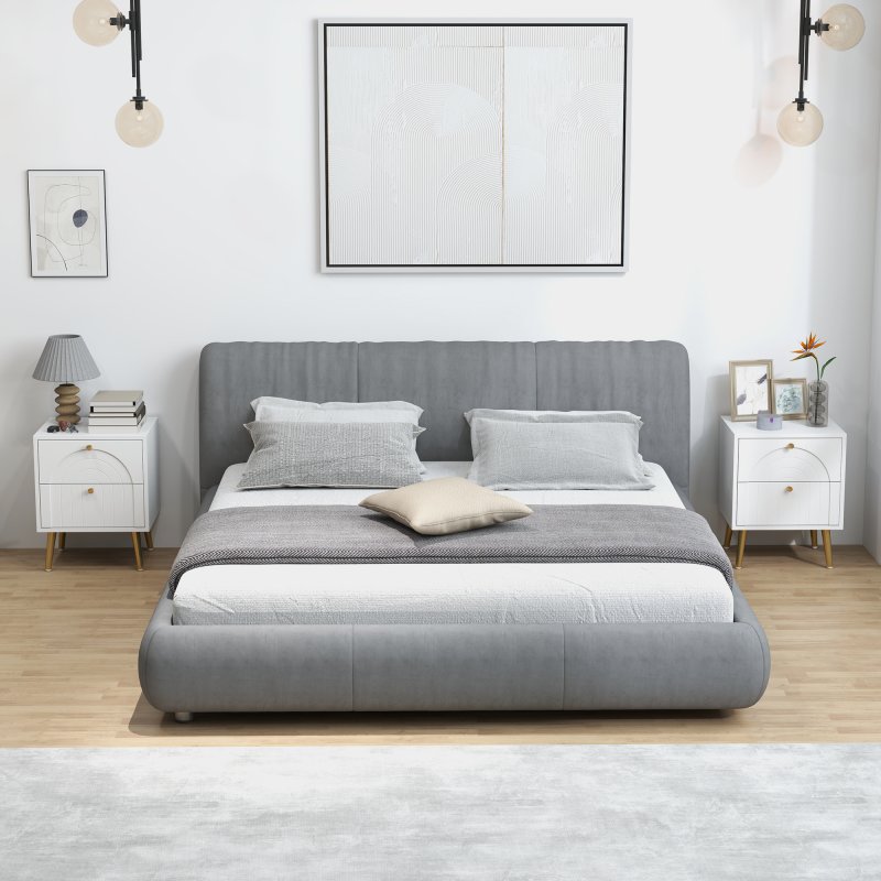 HOMCOM Bedside Table Set of 2, Modern Bedside Cabinets with 2 Drawers and Steel Legs, Side Tables for Living Room, Bedroom, 40 x 35 x 50 cm, White