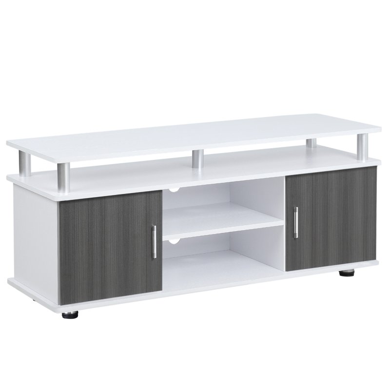 HOMCOM TV Cabinet Unit for TVs up to 50'' with Storage Shelf and Cupboards, Living Room Entertainment Center Media Console