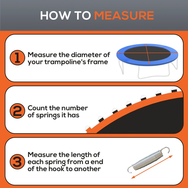 SPORTNOW Trampoline Replacement Mat with Eight Rows of Stitching, Spring Pull Tool, 72 V-Hooks, for 12ft Trampoline, Using 14cm Springs, Trampoline Jumping Mat, Orange
