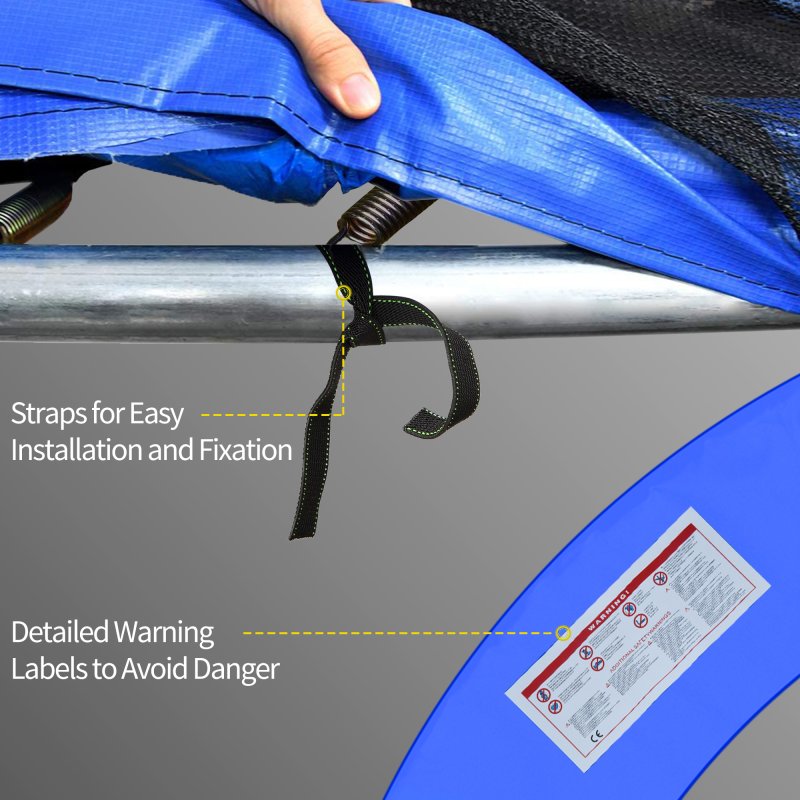 HOMCOM 12ft Trampoline Pad ??366cm Trampoline Accessories Surround Pad Thick Foam Pads Padding Replacement Spare- Blue