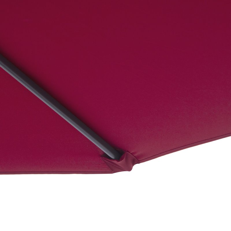 Outsunny 3(m) Garden Banana Parasol Hanging Cantilever Umbrella with Crank Handle and Cross Base for Outdoor, Sun Shade, Wine Red