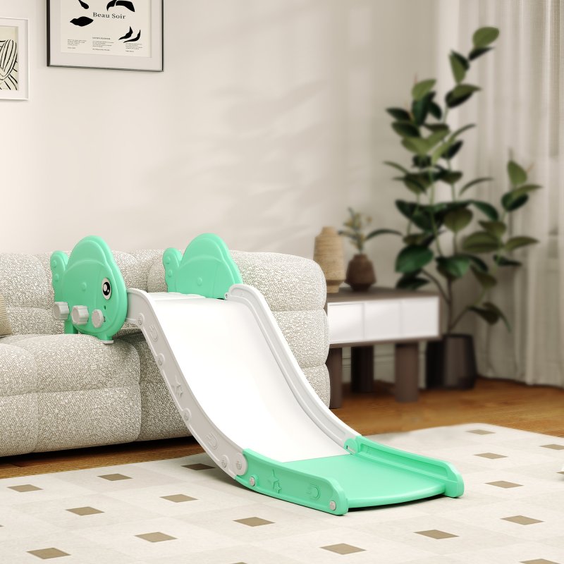 AIYAPLAY Sofa Slide for Kids, Toddler Slide with 130cm Extended Length, Non-Slip Pads, Indoor Kids Slide for Sofa, Bed, Stairs, Easy Assemble & Storage, Green