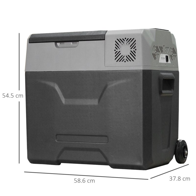 HOMCOM Car Refrigerator, Portable 12/24V Compressor Fridge Freezer, Electric Cooler Box Down to -20°C for Camping, (50 L)