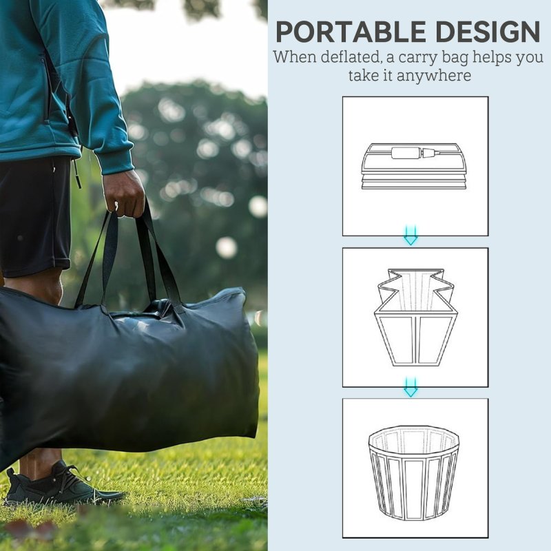 SPORTNOW Outdoor Bath Tub, 300L Portable Cold Water Therapy Tub, Recovery Cold Plunge Pool with Lid, Cover, Carry Bag, for Athletes, Black