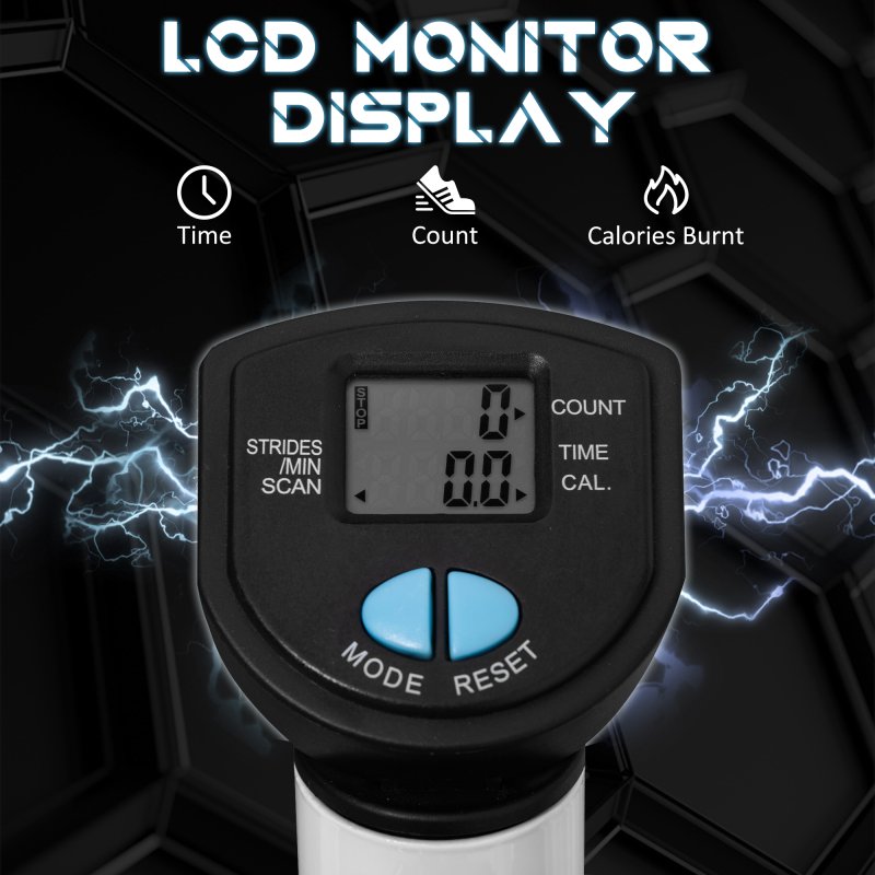 HOMCOM Twister Stepper, Step Machine, Aerobic Exercise Workout Machine w/ Adjustable Resistance, LCD Screen and Handlebars - Blue