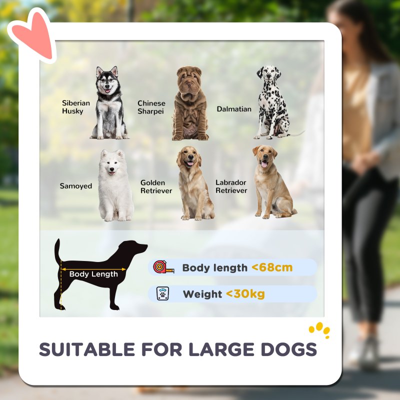 PawHut Dog Stroller, Easy Folding Pet Stroller for Large Dogs, Puppy Pram Pet Pushchair with 4 Big Wheels, Shock-Absorbing Frame, Safety Leashes, Brakes, Red/Black
