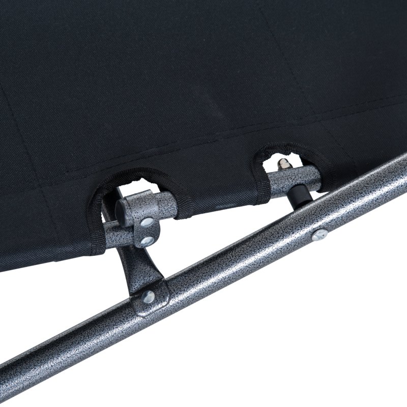 Outsunny 2 in 1 Folding Sun Lounger Reclining Garden Chair with 2-Level Adjustable Backrest, Outdoor Zero Gravity Recliner Garden Chair with Head Pillow and Armrests, Black