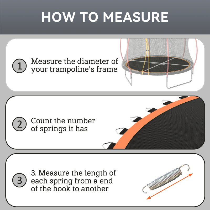 SPORTNOW Trampoline Replacement Mat with Eight Rows of Stitching, Spring Pull Tool, 54 V-Hooks, for 10ft Trampoline, Using 14cm Springs, Trampoline Jumping Mat, Orange