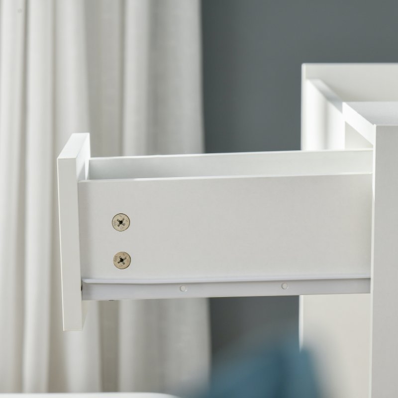 HOMCOM Dressing Table with Flip-Up Mirror and Cushioned Stool, Makeup Vanity Desk with Hidden Compartments and Storage Drawer, Convertible Writing Table for Bedroom, White