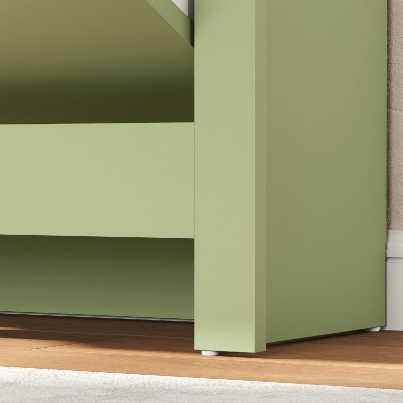 HOMCOM Narrow Shoe Cabinet, Space Saving Shoe Storage Cabinet with 2 Flip Drawers and Adjustable Shelves for 6-12 Pairs of Shoes for Hallways and Living Room, Green