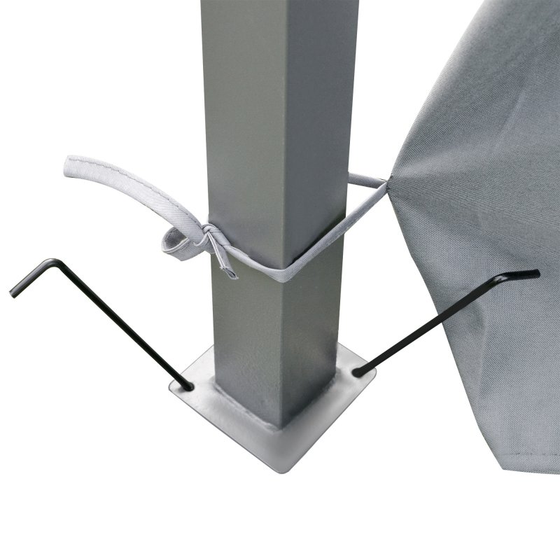 Outsunny 4m x 3(m)Garden Gazebo, Double Roof Outdoor Gazebo Canopy Shelter with Curtains, Solid Steel Frame for Patio, Garden, Grey