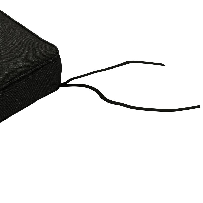 Outsunny Set of 4 Outdoor Seat Cushions with Ties, Water Repellent Seat Pads for Garden Patio Kitchen Office Chairs, Black