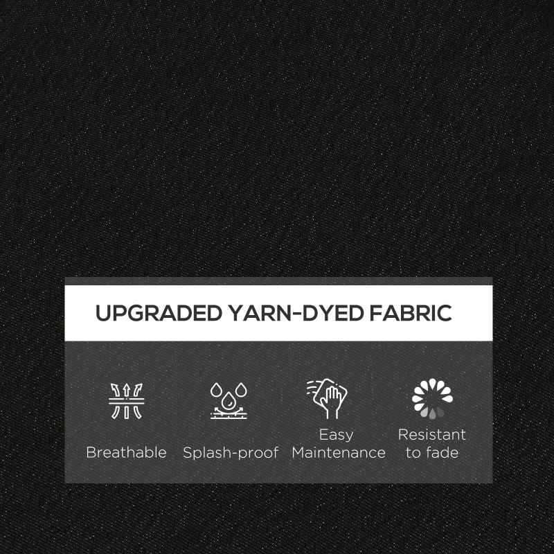 Outsunny Set of 4 Outdoor Seat Cushions with Ties, Water Repellent Seat Pads for Garden Patio Kitchen Office Chairs, Black