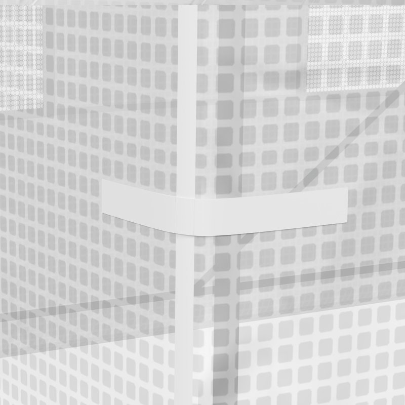 Outsunny Reinforced Walk In Polytunnel Greenhouse with Roll Up Door, Galvanised Steel Frame and Zipped Door Windows (2 x 2.5m), White