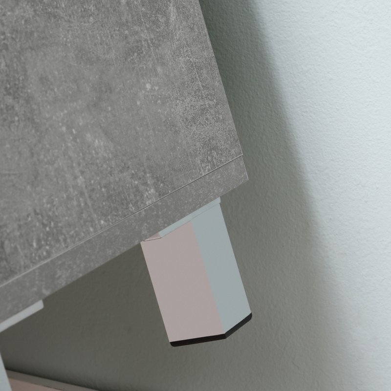 kleankin Under Sink Cabinet, Bathroom Vanity Unit, Storage Cupboard with Adjustable Shelves, White and Grey