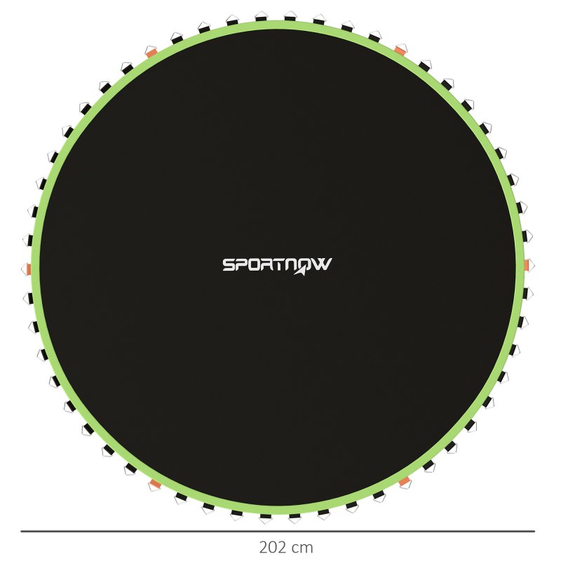 SPORTNOW Trampoline Replacement Mat with Eight Rows of Stitching, Spring Pull Tool, 42 V-Hooks, for 8ft Trampoline, Using 14cm Springs, Trampoline Jumping Mat, Green