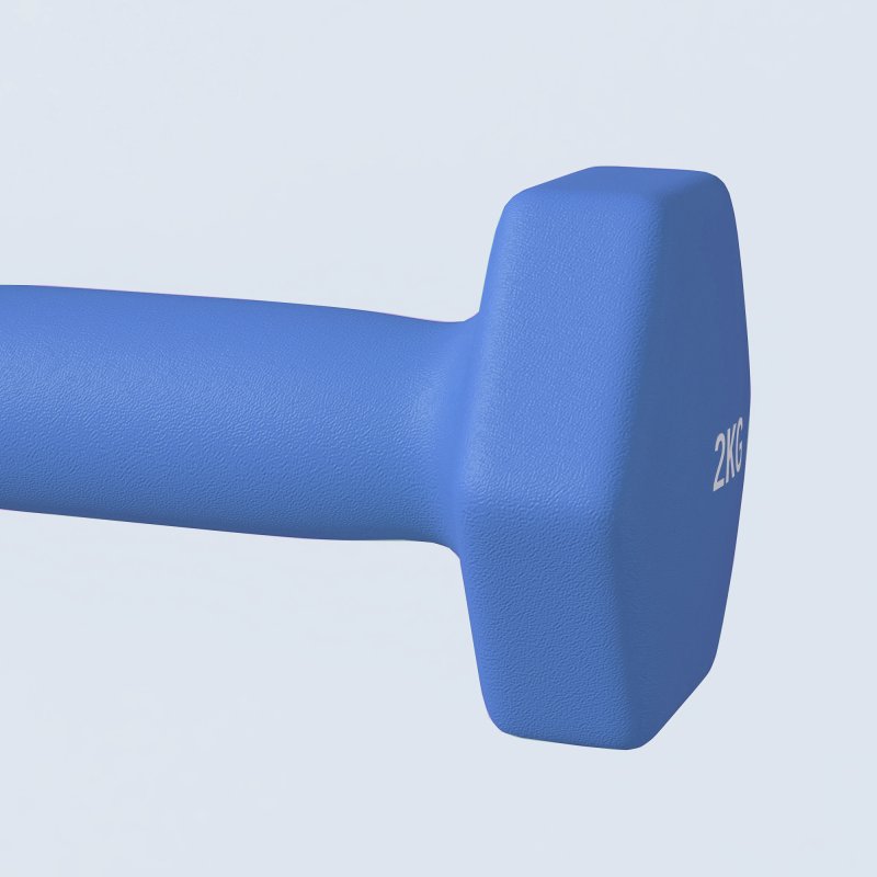 SPORTNOW Set of 2 Hex Dumbbells, Neoprene Weights Pair with Non-Slip Grip, Home Gym Fitness Training Equipment, 2 x 2kg, Blue