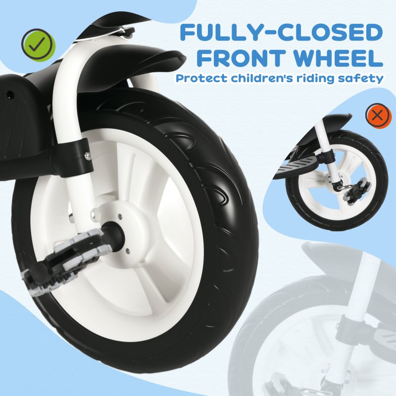 HOMCOM 6 in 1 Trike for Toddler, Baby Push Tricycle Folding Bike with Parent Handle, Reversible Seat, Storage Basket, Canopy, 5-point Safety Harness, for Kids 1-5 Years