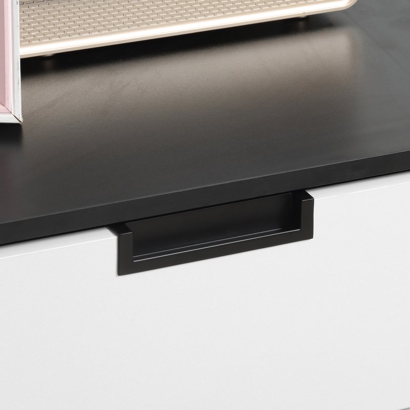 HOMCOM Chest of Drawers, 4 Drawers Cabinet Storage Organiser Unit with Handles for Bedroom, Living Room, White and Black