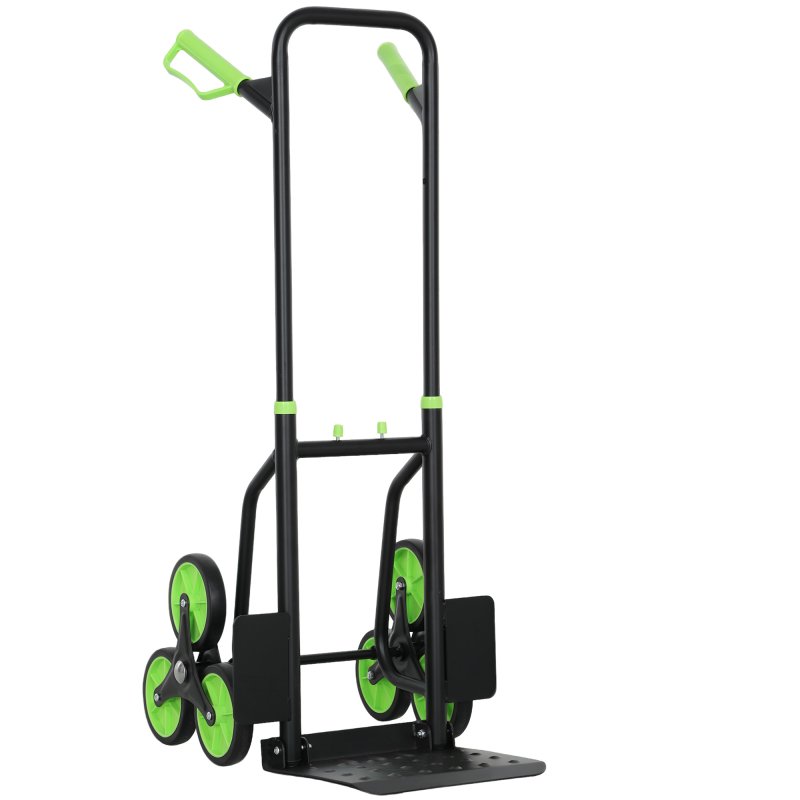 DURHAND Steel Folding Hand Truck, Heavy Duty Foldable Trolley on Wheels, Multi-Purpose Sack Truck Moving Trolley, 120kg, Green