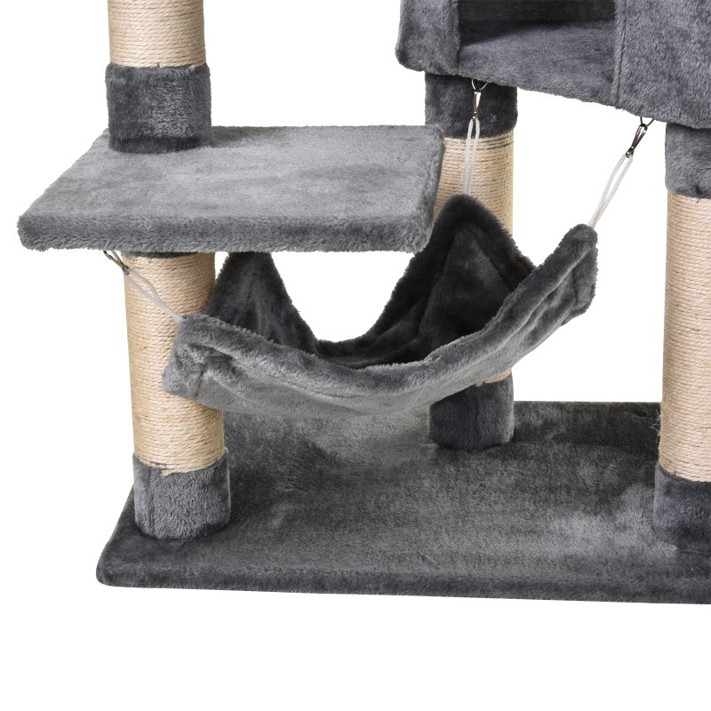 PawHut Cat Tree for Indoor Cats Condo Tower Multi-level Height 150CM  Kittens Activity Stand House with Toys & Various Scratching Posts
