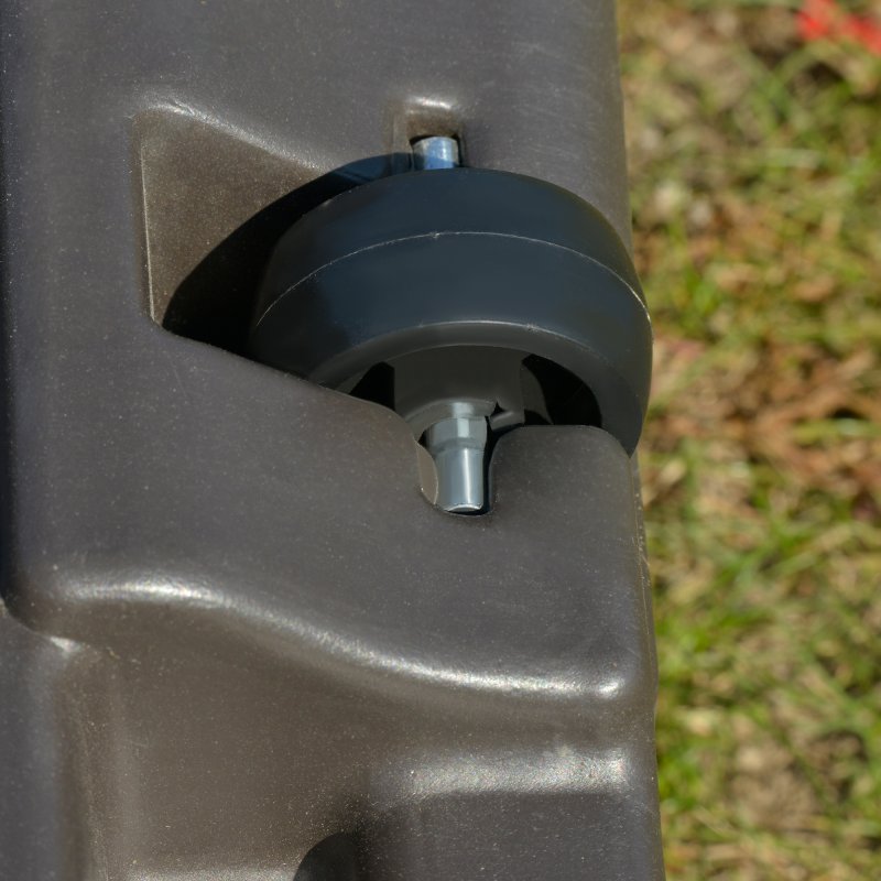 Outsunny Square Cantilever Patio Parasol Base, 113 kg Water or 150 kg Sand Filled Stand with Wheels Heavy-Duty, Coffee