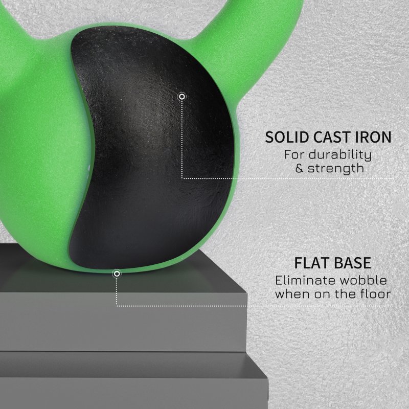HOMCOM Soft Kettlebell, 12kg Kettle Bell with Non-Slip Handle for Home Gym Weight Lifting and Strength Training, Green