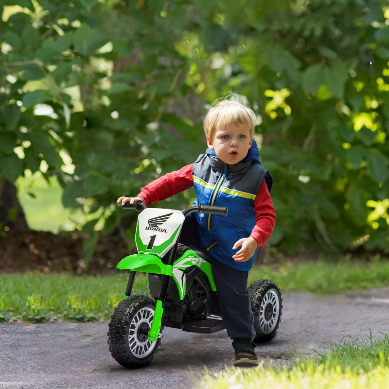 HOMCOM Honda Licensed 6V Kids Electric Motorbike, Three Wheel Ride On Motorcycle Car with Horn, Sound, for Ages 18-36 Months - Green