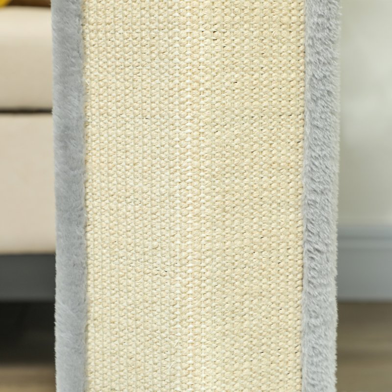 PawHut Cat Scratching Post, 56cm Corner Cat Scratch Post with Sisal Scratching Pad, for Indoor Corners, Table Corners, Sofa Corners, Grey