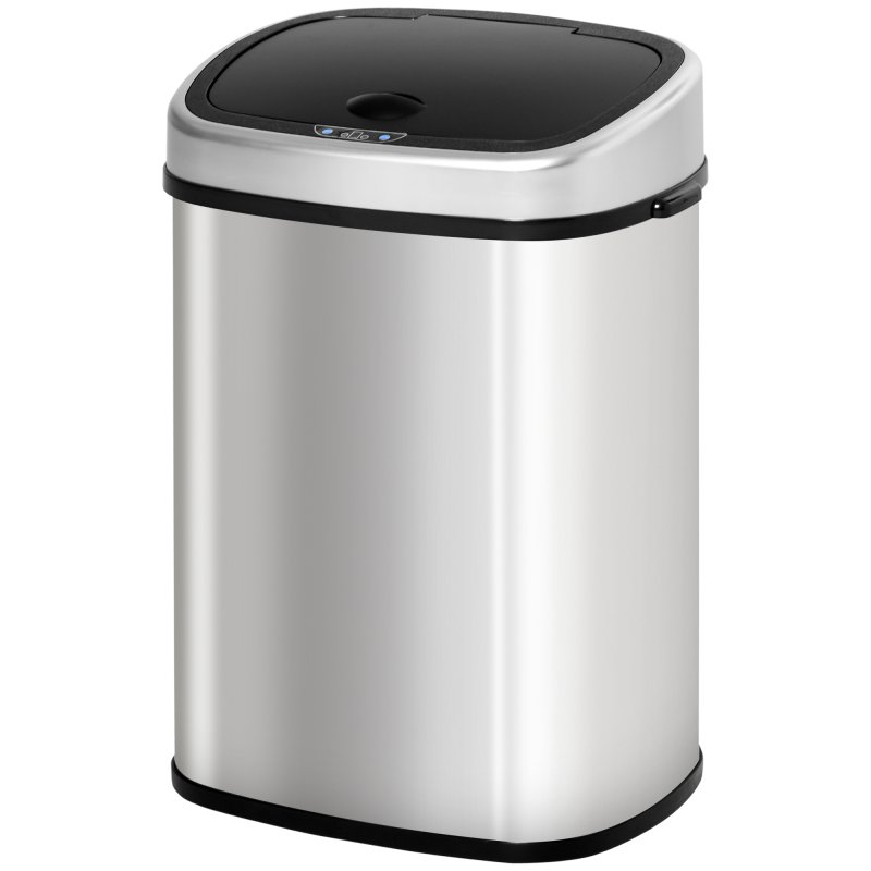 HOMCOM Stainless Steel Kitchen Sensor Dustbin Automatic Touchless Rubbish Garbage Waste Bin Silver