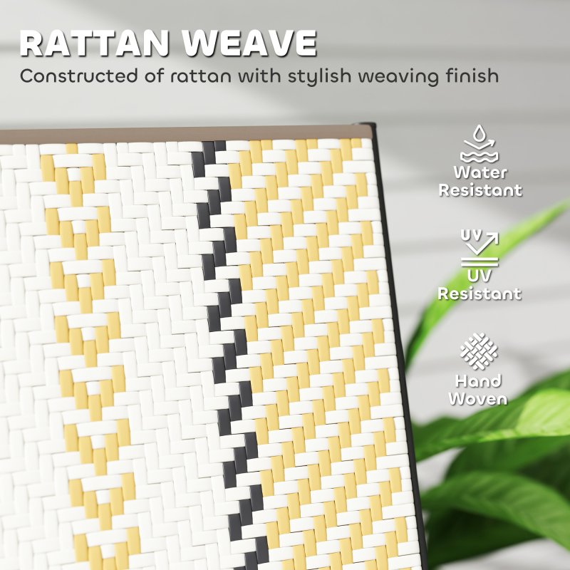 Outsunny Rattan Folding Chair Outdoor Set of 2, 5-Position Adjustable Wicker Garden Dining Chair with High Backrest, Wide Armrest, for Patio, Terrace, Balcony, Orange